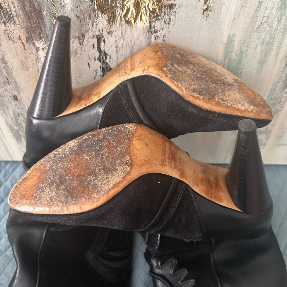 ISABEL MARANT Becky Thigh High Farrah Leather Boots- Black/ Size 37 - Picture 8 of 15